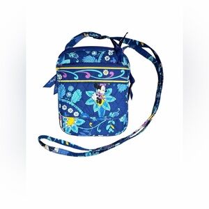Vera Bradley Disney Parks Authentic Blue Yellow Minnie Floral Crossbody Bag